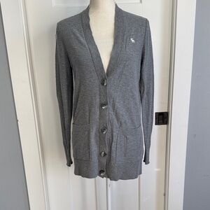 Abercrombie & Fitch Gray Cardigan Sweater